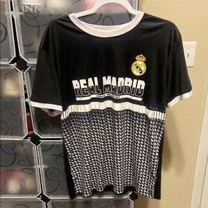 Real Madrid Classic Black Tee with White Trim